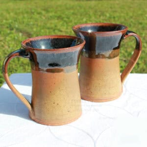 Black and Tan Stoneware Mug Made in USA