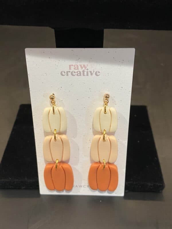 Pumpkin Polymer Clay Earrings - Image 2