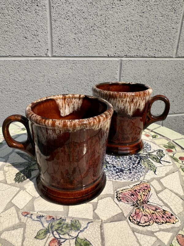 Set of Two Brown Mugs