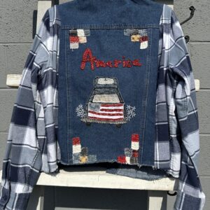 Denim Jacket Embellished with America