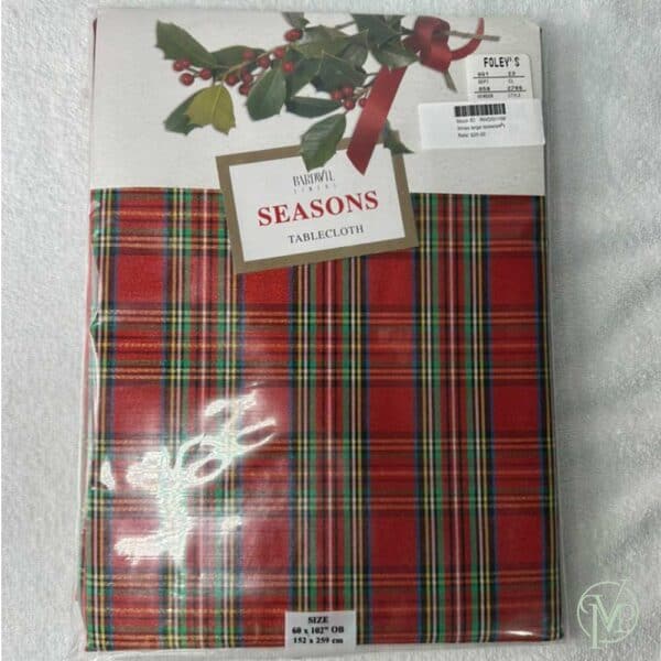 Xmas Large Tablecloth Red Plaid - Image 3