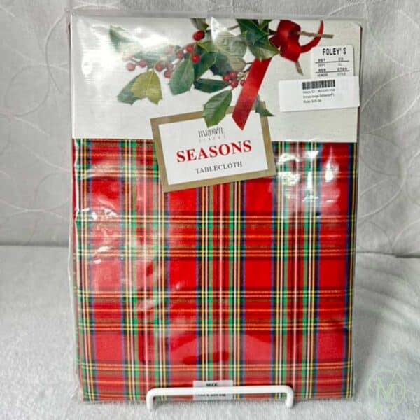 Xmas Large Tablecloth Red Plaid