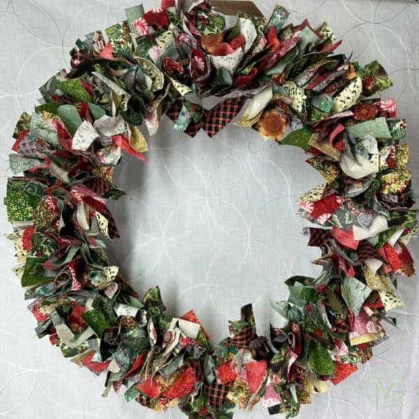 Large Xmas Rag Wreath - Image 4