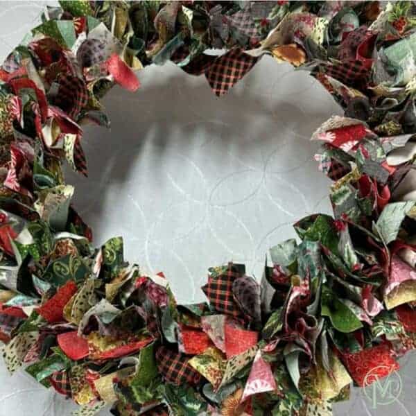 Large Xmas Rag Wreath - Image 3