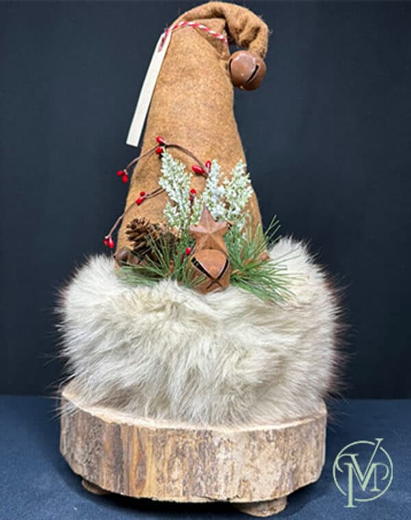 Real Fur Santa Hat Decor - Image 2