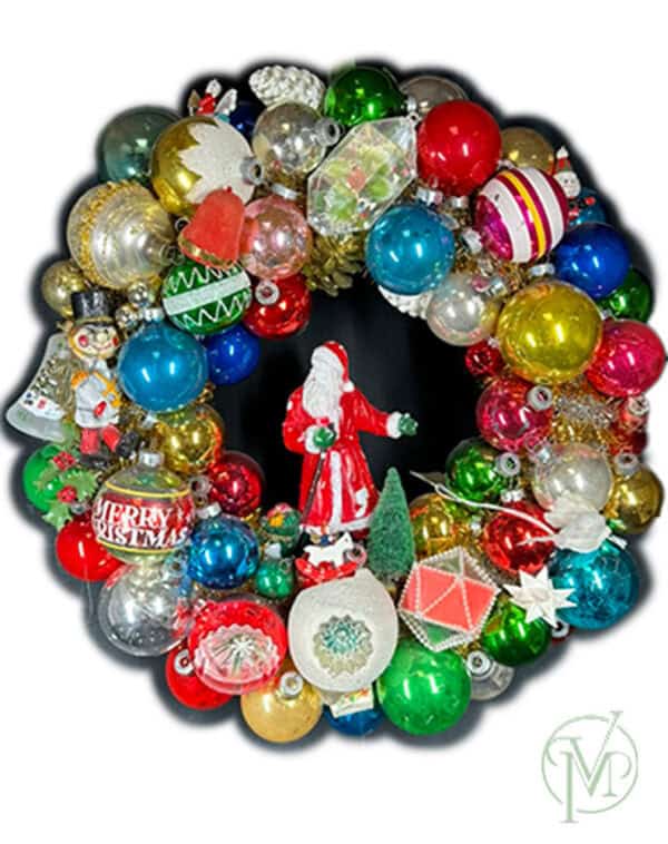 Vintage Christmas Ornaments Wreath - Image 3