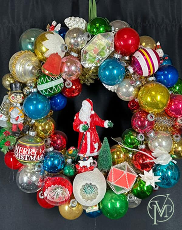 Vintage Christmas Ornaments Wreath