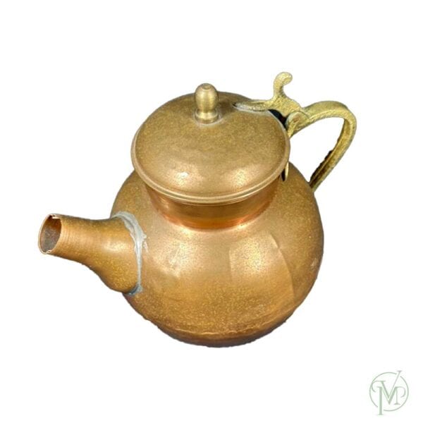 Vtg Brass & Copper Kettle - Image 3