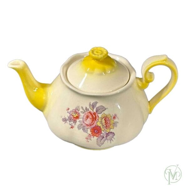 Floral Yellow Teapot