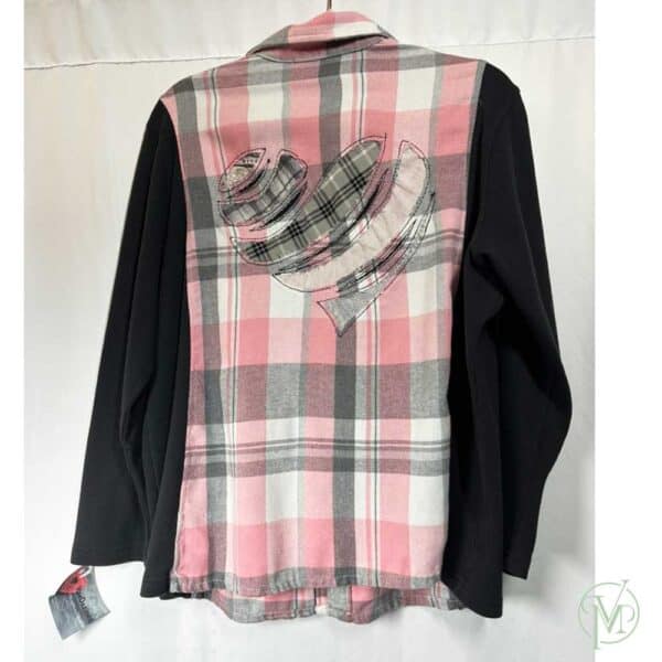 Pink Black Plaid Shirt Med/Lg - Image 4