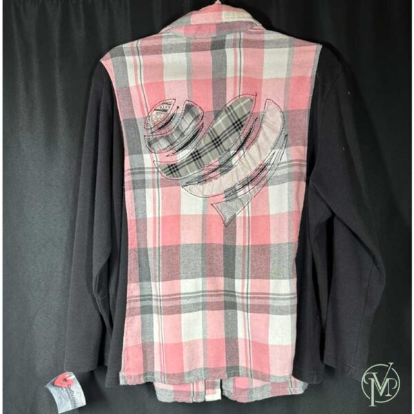 Pink Black Plaid Shirt Med/Lg - Image 3