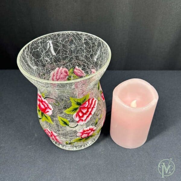 Crackle Rose Candle Holder - Image 4