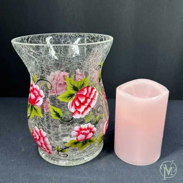 Crackle Rose Candle Holder - Image 3