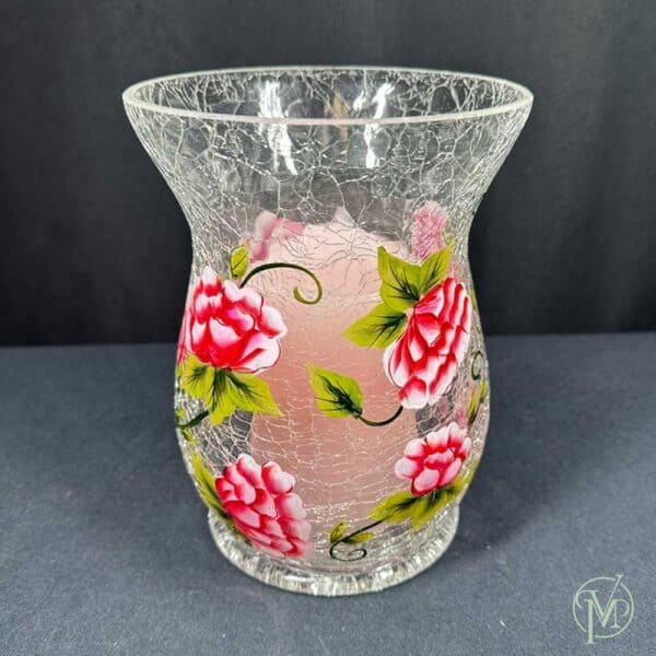 Crackle Rose Candle Holder