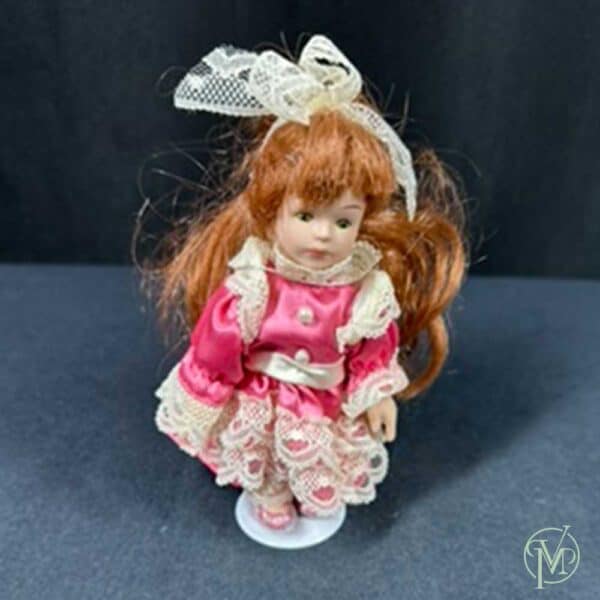 6" Porcelain Doll on Stand - Image 3