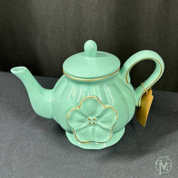 Vintage Turquoise Teapot - Image 2