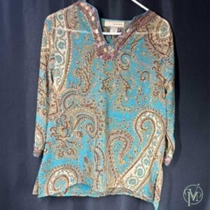 Aqua Gold Silk Top