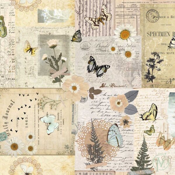 Decoupage Paper Pressed Flowers Masterboard