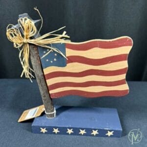 Wood Flag on Stand