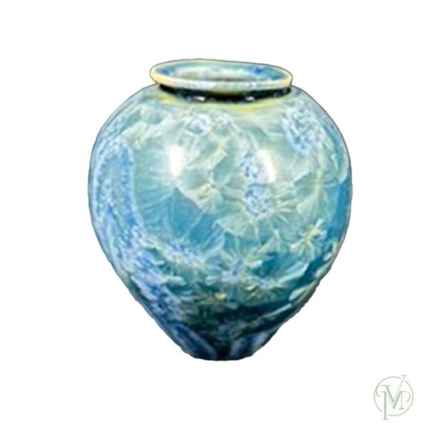 Crystalline Blue Glass Vase - Image 2
