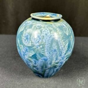 Crystalline Blue Glass Vase