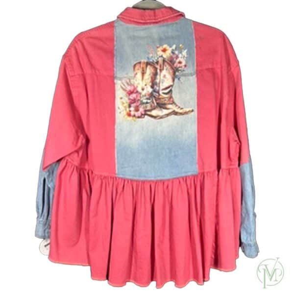 Large Pink Denim Jacket - Image 2