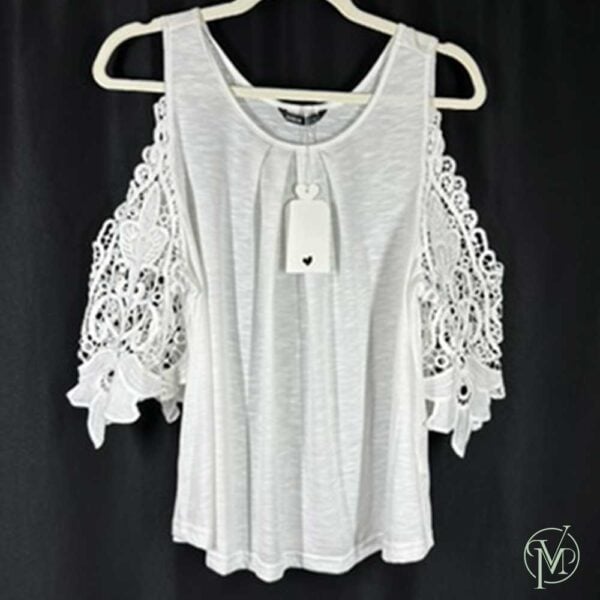 White Top Lace 3/4 Sleeves - Image 2