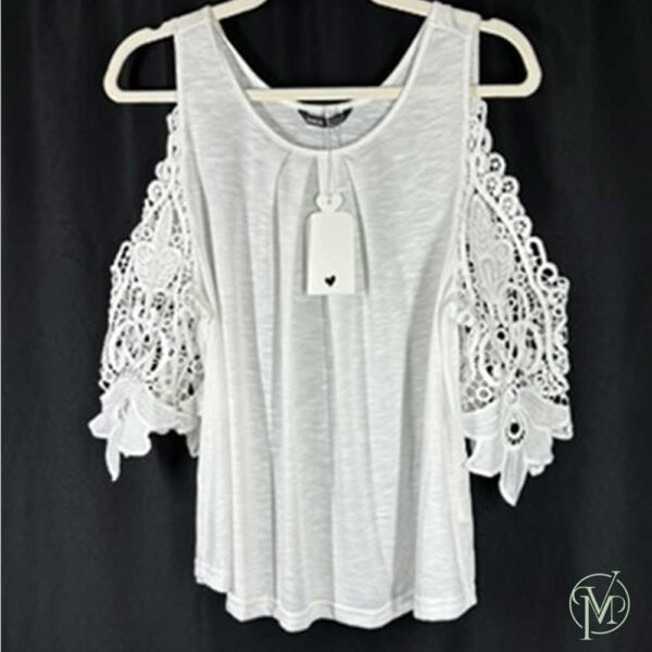White Top Lace 3/4 Sleeves - Image 4