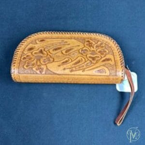 Tooled Leather Zip Bag