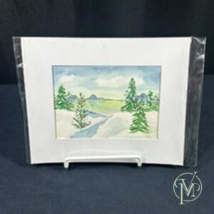 Blue Green Winter Scene Print
