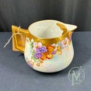 Lg Gold Floral Pitcher