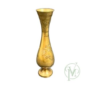 Vintage Etched Brass Bud Vase