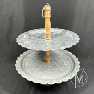 Two-Tiered Galvanized Stand