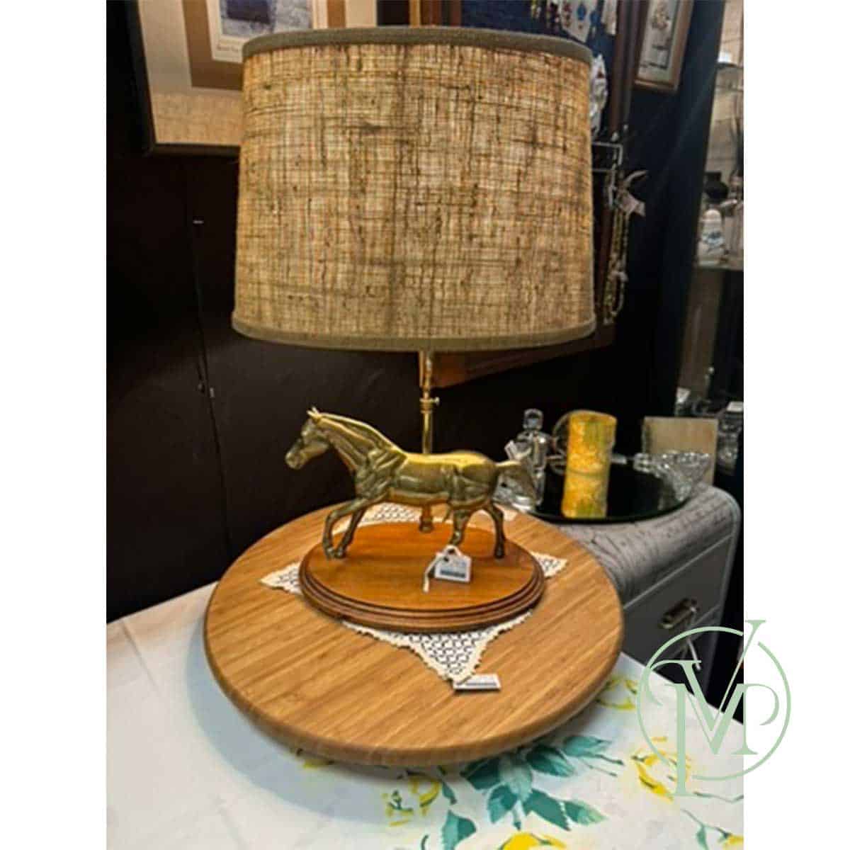 Vintage Brass Horse Lamp - Image 2