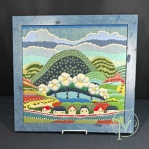 Framed Crewel Landscape