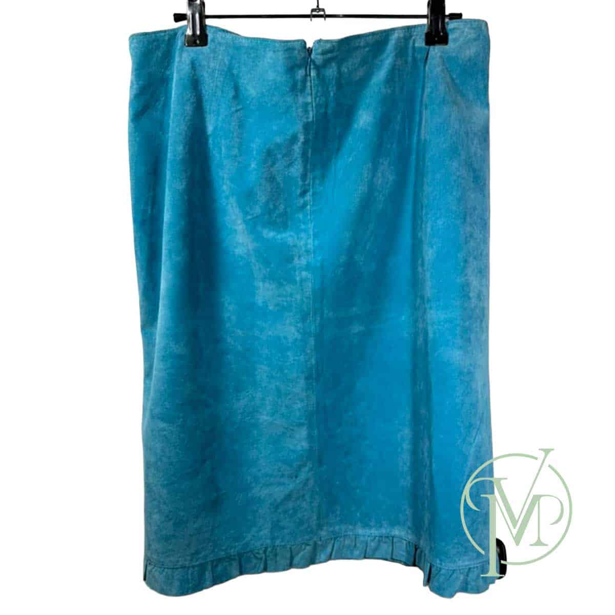 Aqua Suede Skirt - Image 2